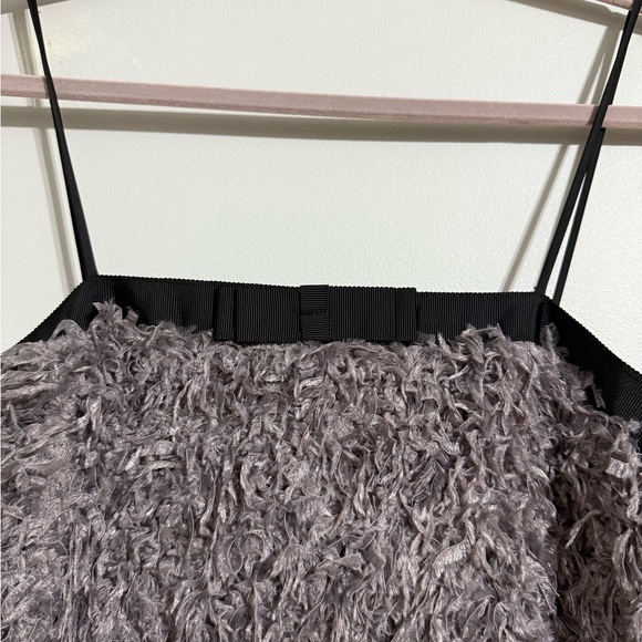 Zara Faux Feather Grey Mini Dress sz Extra‎ Small - Picture 5 of 8